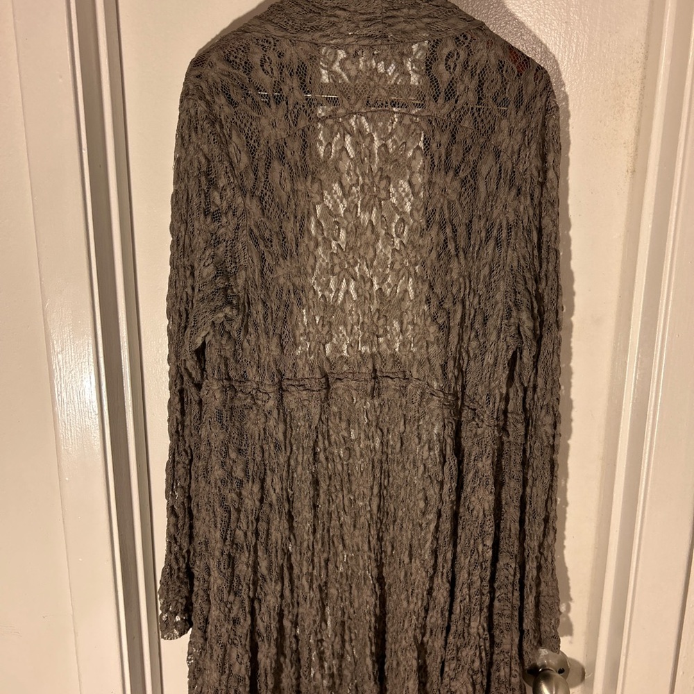 Surrealist Brown Lace Jacket Medium Nwot - image 2